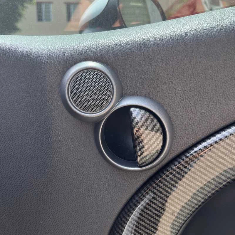 Pair Carbon Fiber Style Interior Door Pull Handle Cover Trim for Mini R53 R55 56