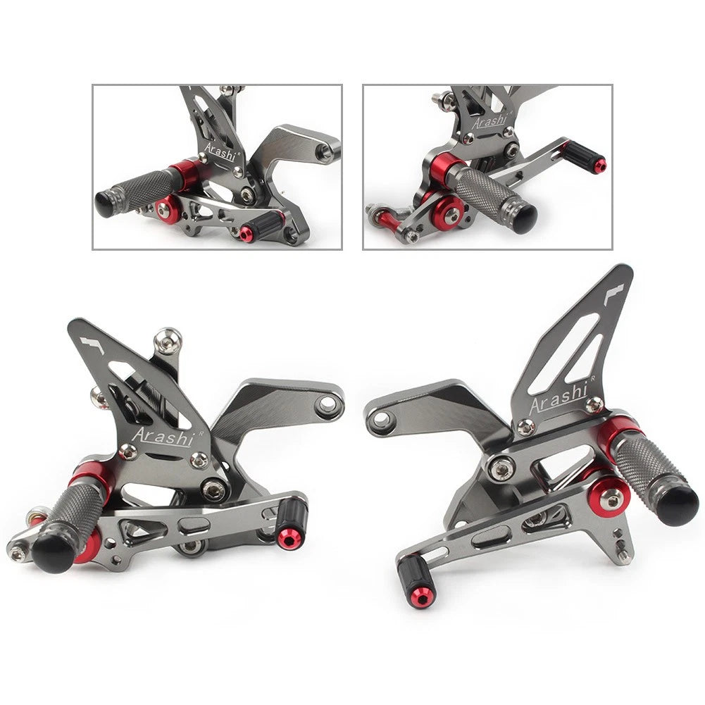 Rear Footpegs for Kawasaki Z900 2021-2023 - Grey Aluminum