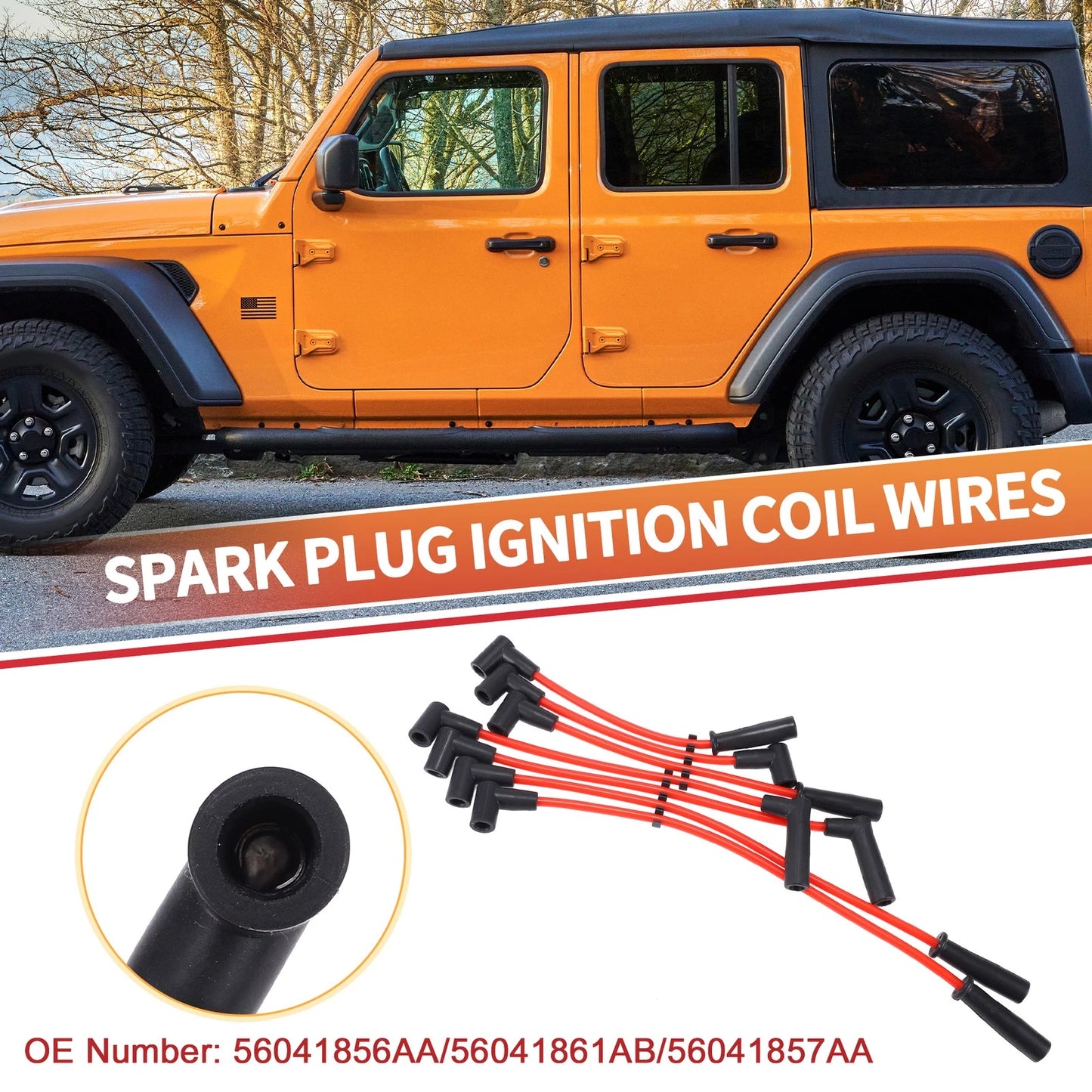 7 x Spark Plug Wire Ignition Coil Cables for Jeep Cherokee XJ (1997-2001)