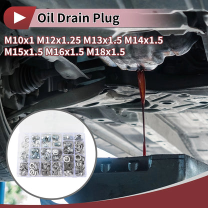 Set Engine Oil Drain Plug with Gasket for Car Motorcycle Boat