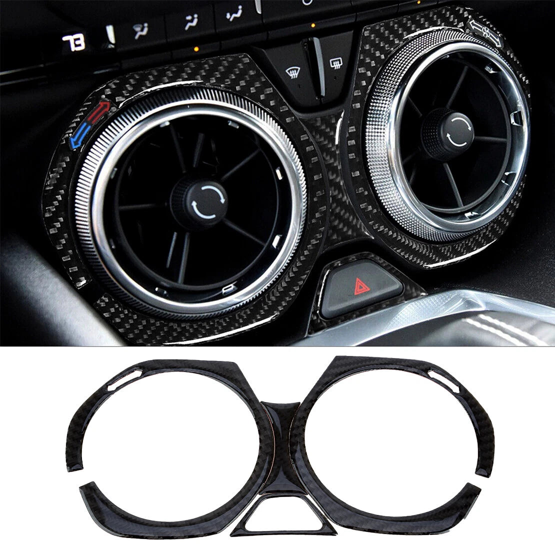 Carbon Fiber Center Air Vent Outlet Cover for Chevrolet Camaro (2016-2022)