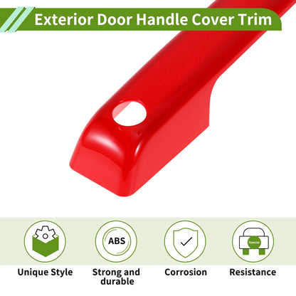 Exterior Door Handle Cover Trim for Ford Bronco (2021-2025) Red ABS 1 Set