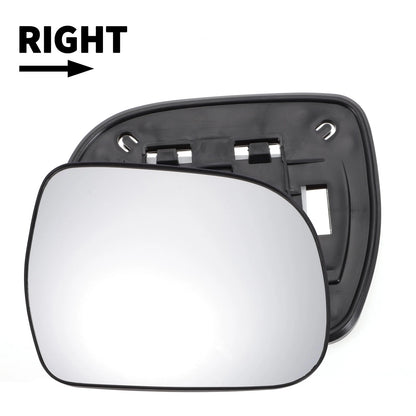 Right Side White Mirror Glass w/ Back for Toyota Hilux (2004-2011)