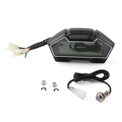 LCD Digital Motorcycle Odometer Speedometer Tachometer Gauge for Universal