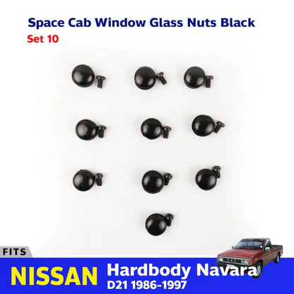 Spece Cap Glass Nut Black 10 PC Fits Nissan Hardbody Navara D21 UTE 1986-97 D05