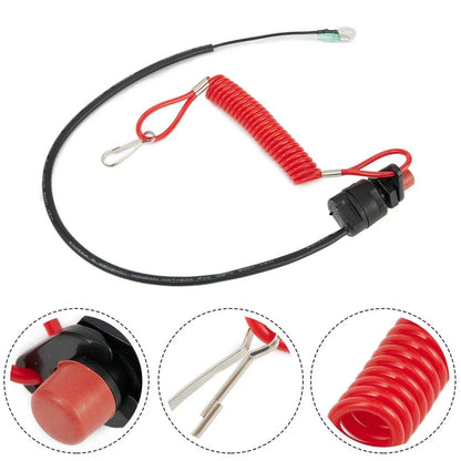 Boat Outboard Engine Kill Switch with Safety Lanyard for All Brands
