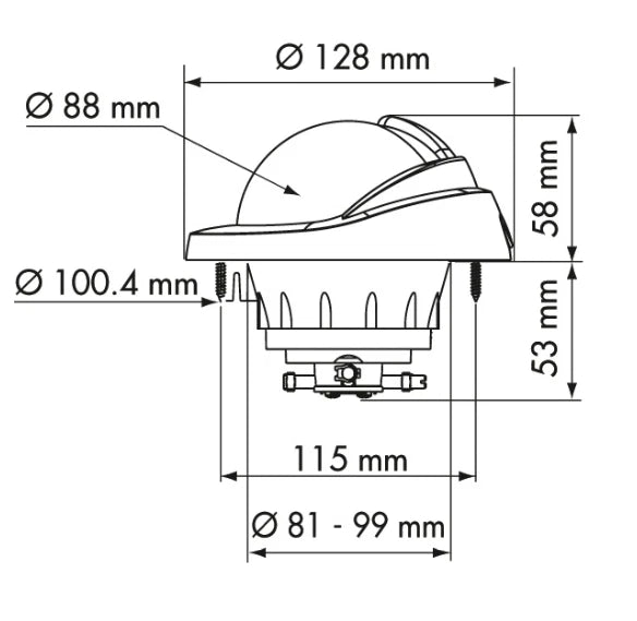 Boat Compass Plastimo Offshore 95 Flush Mount LED Backlight White