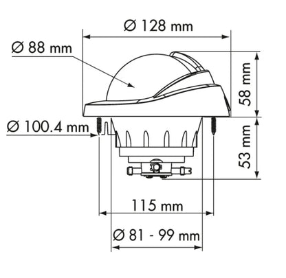 Boat Compass Plastimo Offshore 95 Flush Mount LED Backlight White