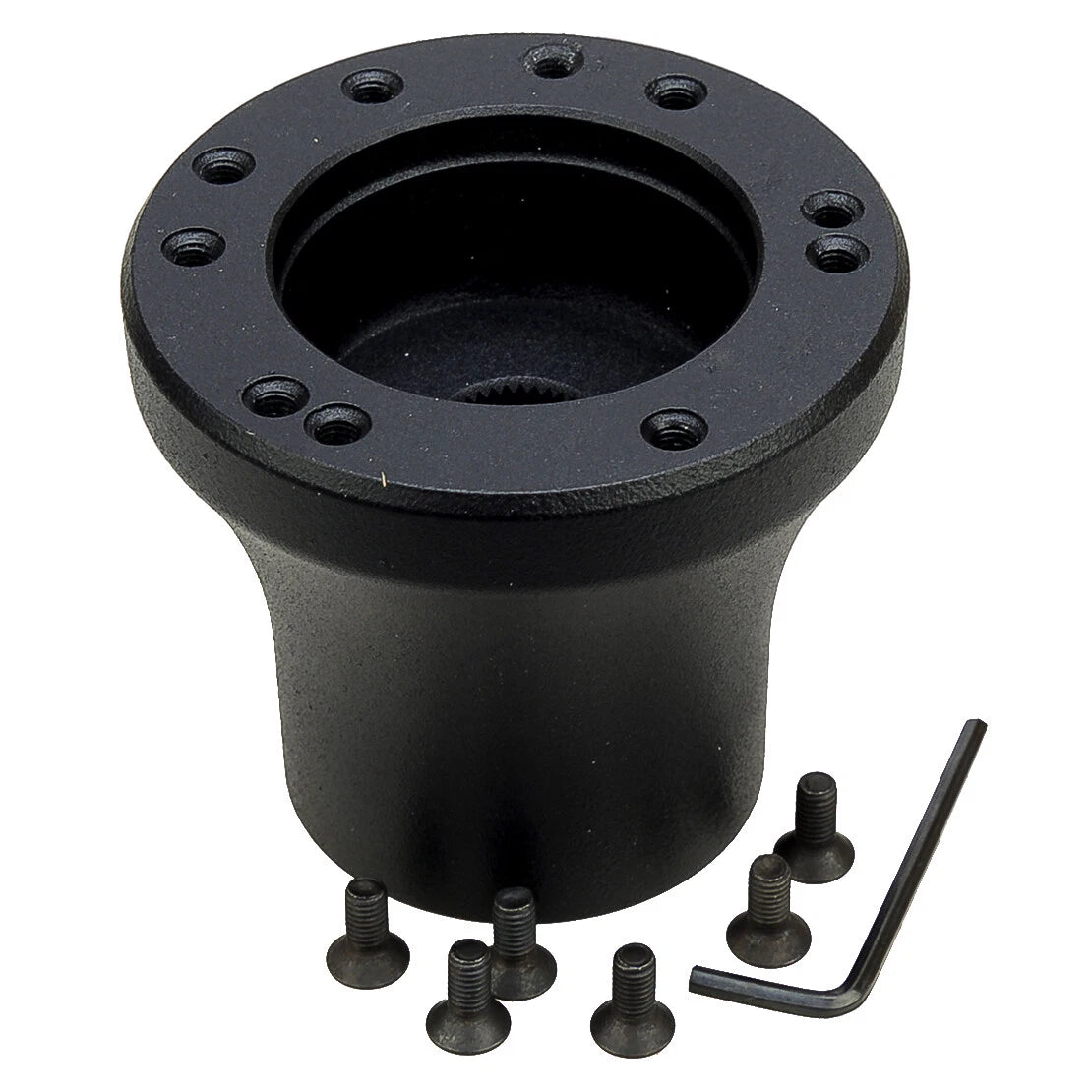 Black Golf Cart Steering Wheel Hub Adapter w/ Screws for EZGO, Club Car, Yamaha