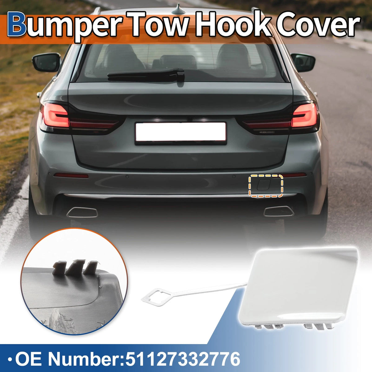 Tow Hook Cover for BMW 5-Series F10 Pure White