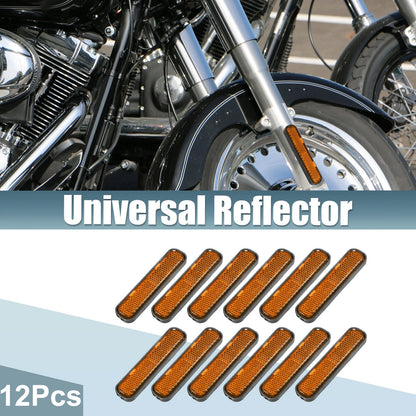 12 x Universal Self w/ Screw Safety Spoke Reflective for Motorcycle Orange