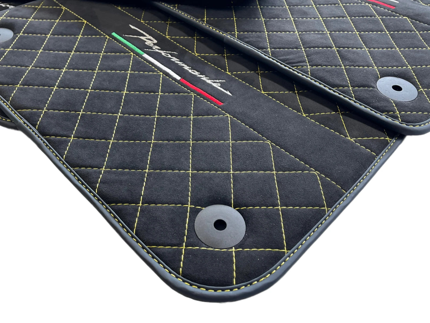 Alcantara Floor Mats for Lamborghini URUS 2018-2024 2 x Yellow Stitching