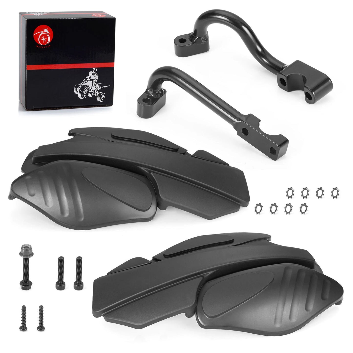 Black Hand/Wind Guard Bracket Mount Kit for Polaris Sportsman 570/800/850/1000