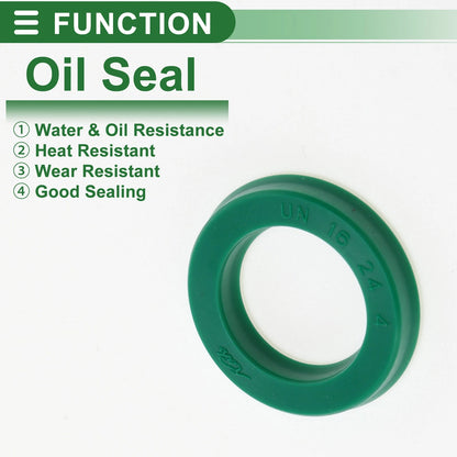 Oil Seal 16x24x4mm TPU High Pressure Green 5 Pcs