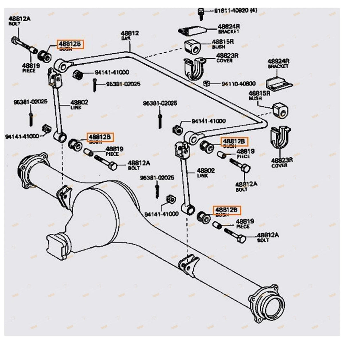 Rear Stabiliser Sway Bar Link Rubber Bush for Landcruiser UZJ100 HDJ100