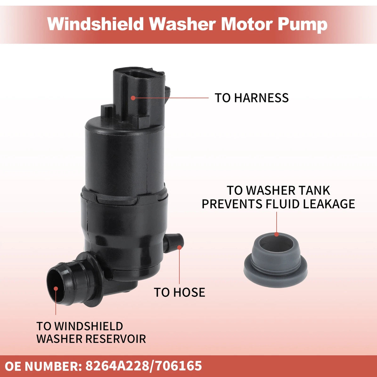 Headlamp Washer Motor Pump for Mitsubishi L200 Series 5 KL1T 15+