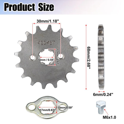 16T 17mm Front Sprocket for Honda 50cc 70cc 90cc 110cc 125cc