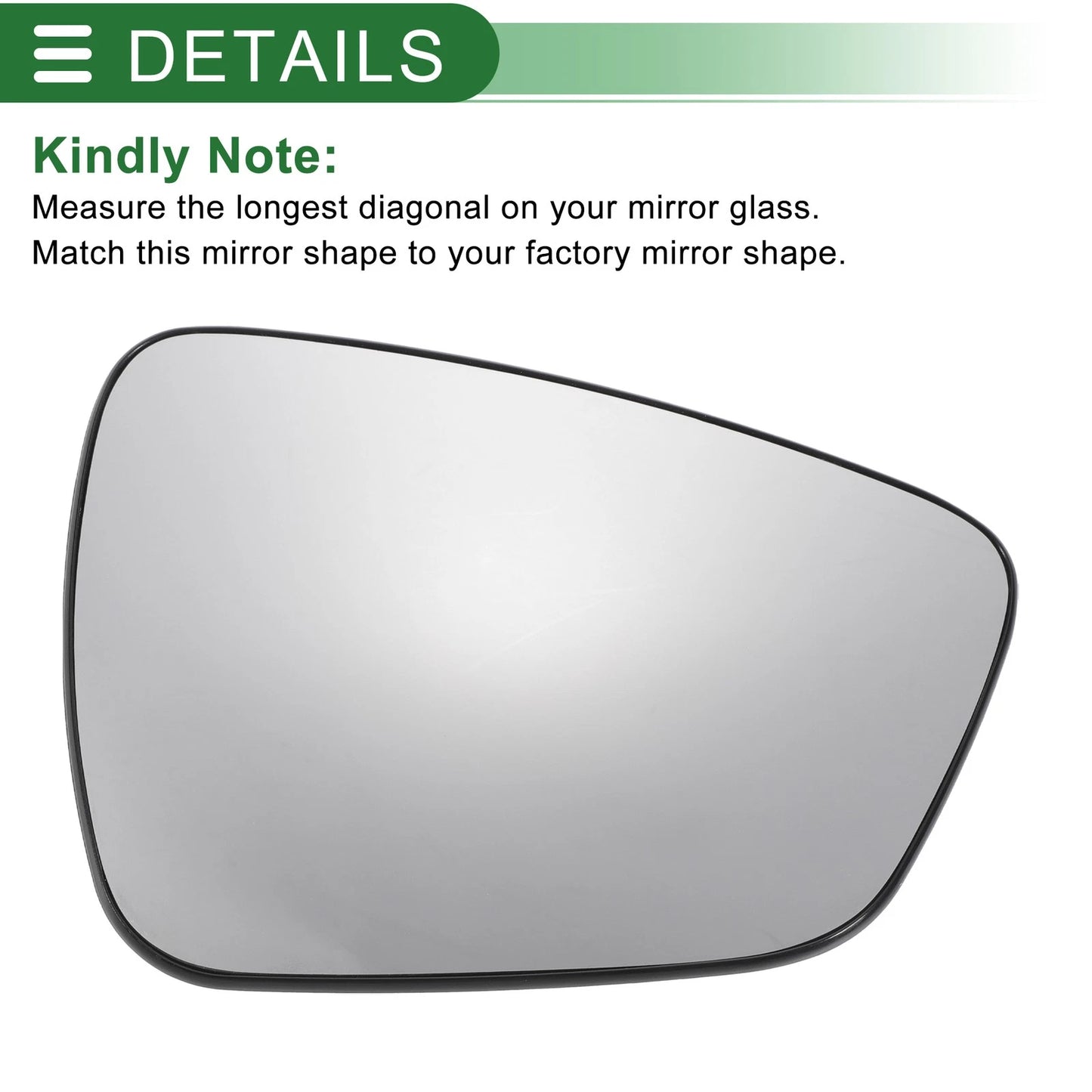 Right Side White Heated Mirror Glass for Ford Kuga (2019-2023)