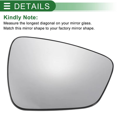 Right Side White Heated Mirror Glass for Ford Kuga (2019-2023)