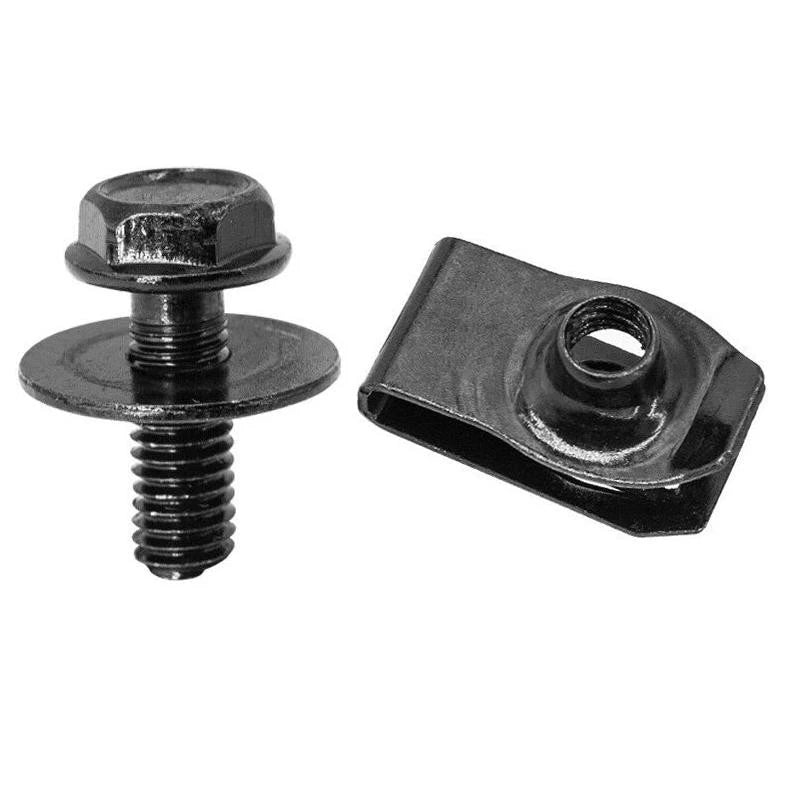 5 x Body Bolts & 5 x U-nut Clips for Engine Cover Undertray Splash Shield