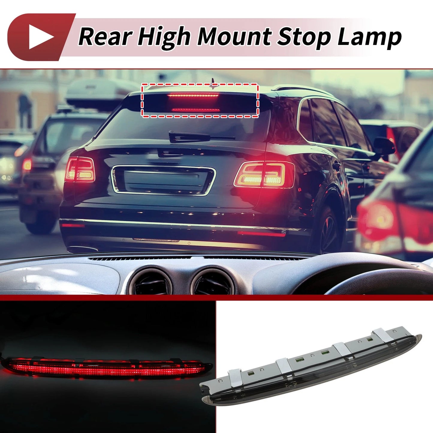 Black LED Third Brake Light for Mercedes-Benz W164 ML (2006-2011)
