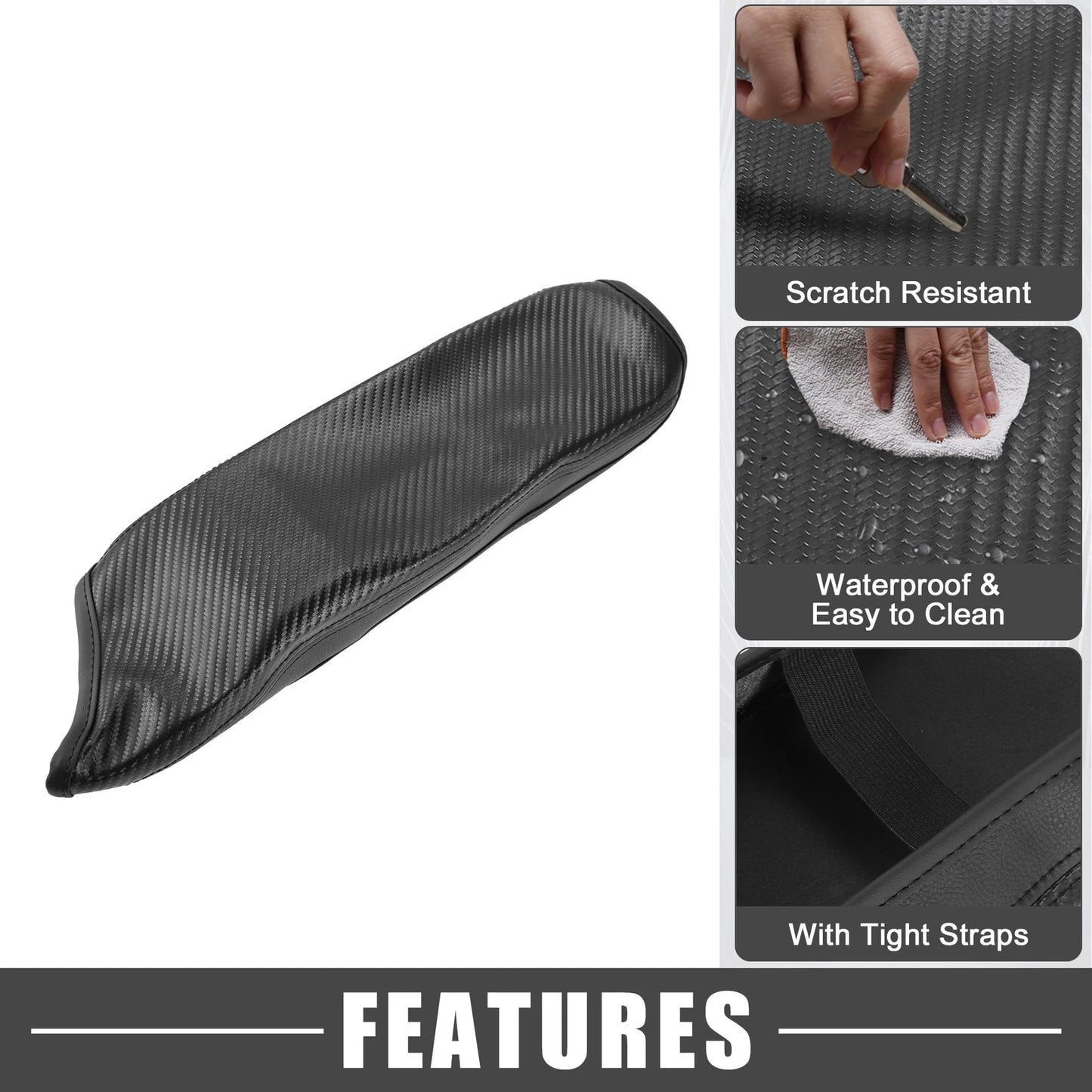 Center Console Cover for Toyota CHR 2020-2022 Carbon Fiber Black