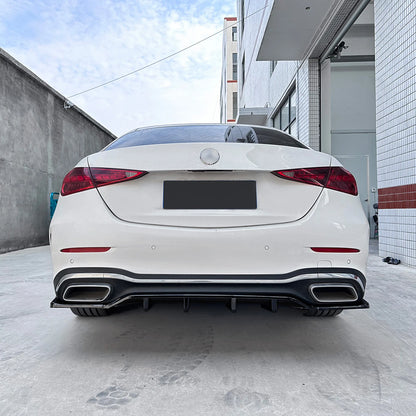 Gloss Black Rear Bumper Diffuser Lip for Benz C Class W206 (2022-2024)