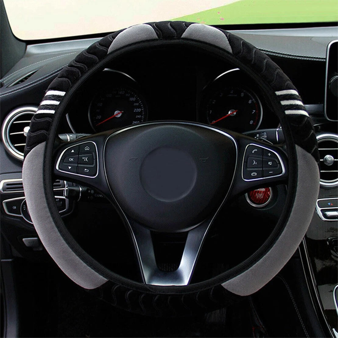 Plush Elastic Anti-slip Steering Wheel Cover for Universal Cars