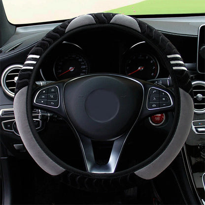 Plush Elastic Anti-slip Steering Wheel Cover for Universal Cars