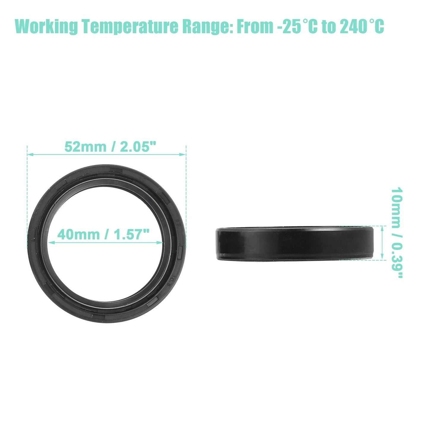 Oil Seal 2 x 40mmx52mm Front Fork Shock Oil Seal for Aprilia RS125 (1992–2010)