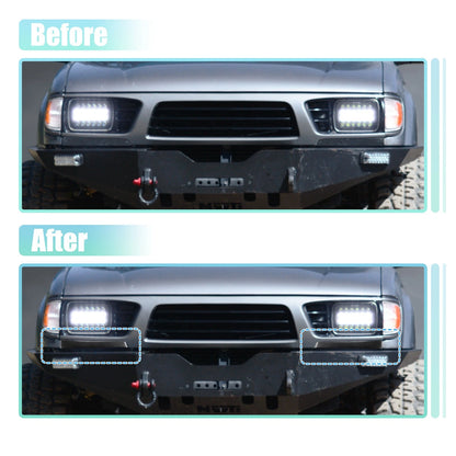 Pair Front Headlight Bumper Grille Filler for Toyota
