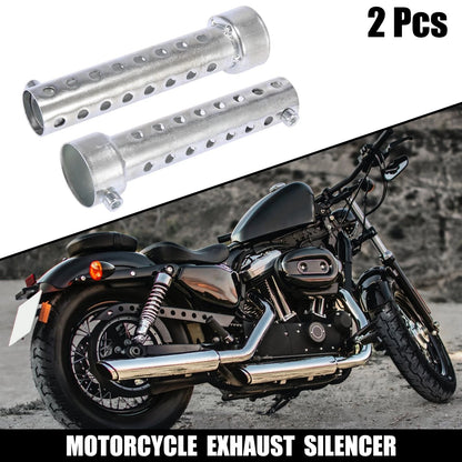 2 x 35mm Exhaust Silencer Muffler Pipe for Motorcycle