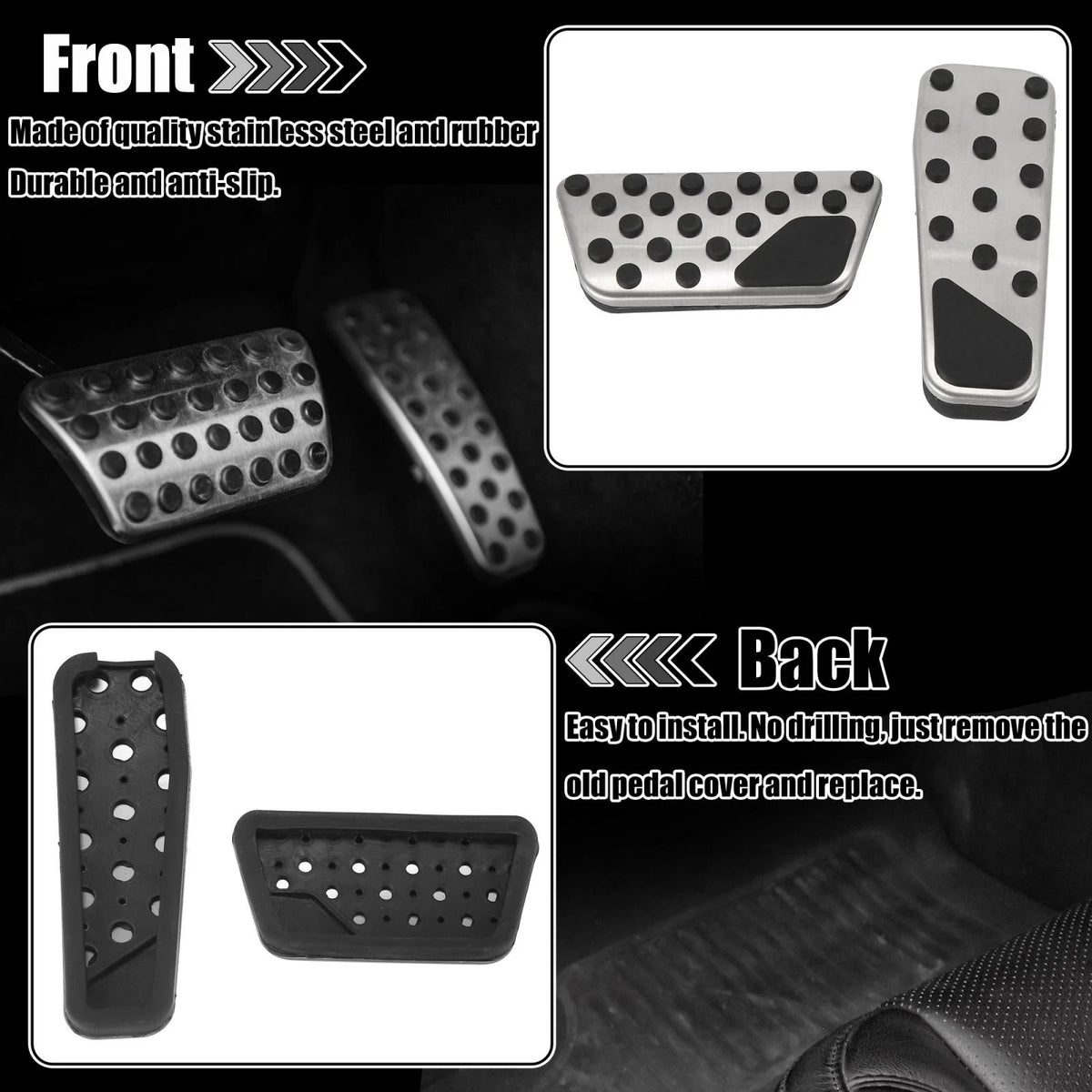 Brake & Gas Pedal Cover Set for Dodge Challenger Charger (2009-2019)