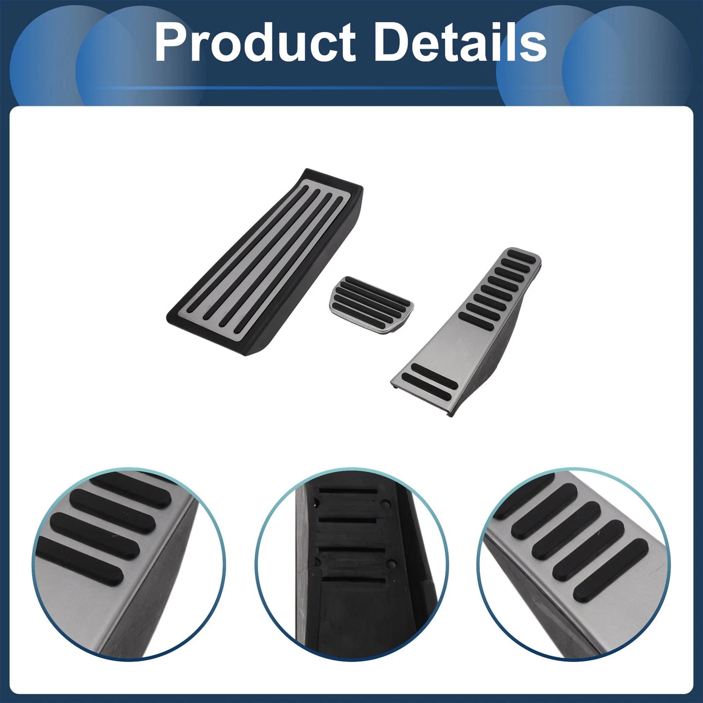 Foot Accelerator Pedal Covers  for Volvo XC90 (2018-2020) Silver Tone