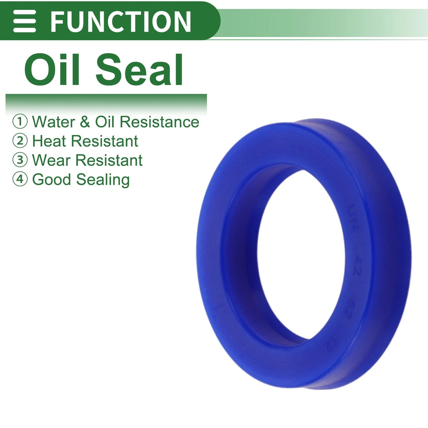 Oil Seal 42x62x12mm TPU Rotary Shaft Seal Blue 5 Pcs