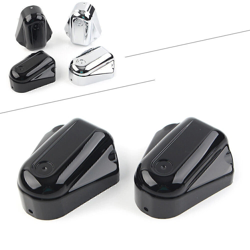 2 x Rear Axle Cover Swingarm Caps for Harley Softail (2008-2017) Black/Chrome