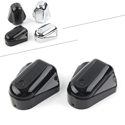 2 x Rear Axle Cover Swingarm Caps for Harley Softail (2008-2017) Black/Chrome