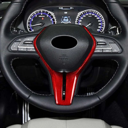 Real Carbon Fiber Steering Wheel Replacement Cover For Infiniti Q50 2017-2020
