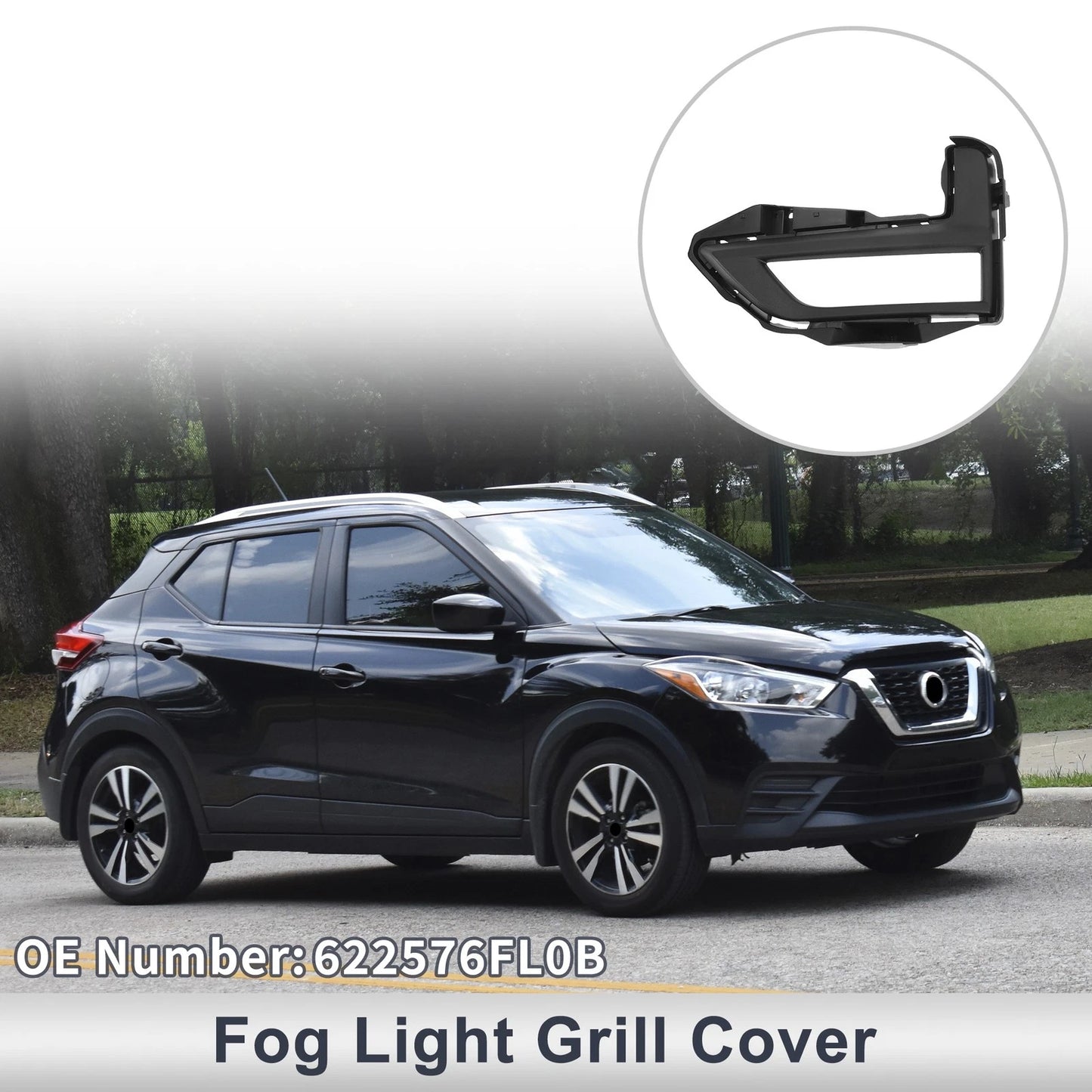 Front Left Fog Light Grill for Nissan Rogue (2017-2020)