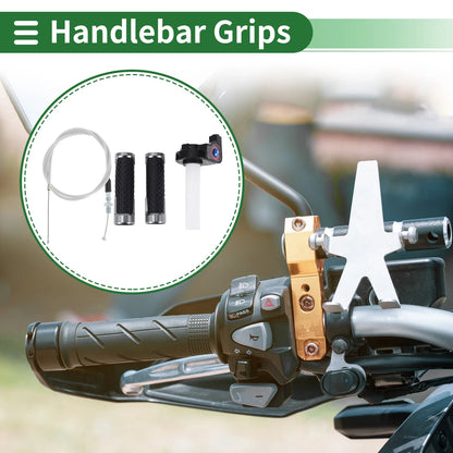7/8" 22mm Motorcycle Hand Grips Cover Kit End Grips Silver Tone