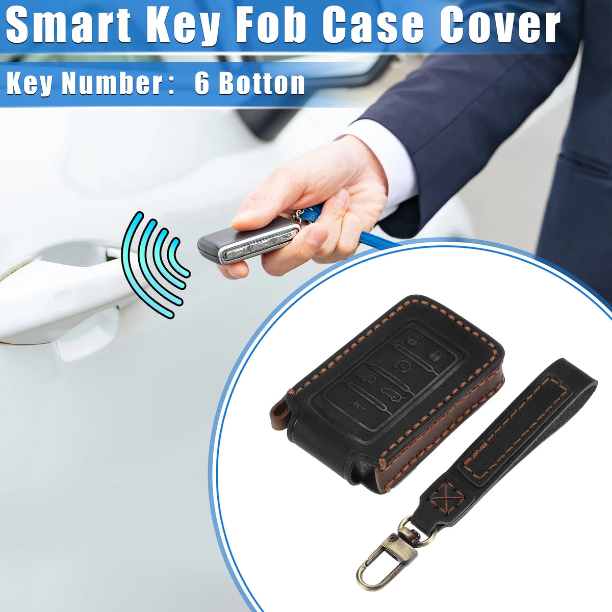 Remote Keyless Key Fob Cover for Jeep Grand Cherokee (2011-2023)
