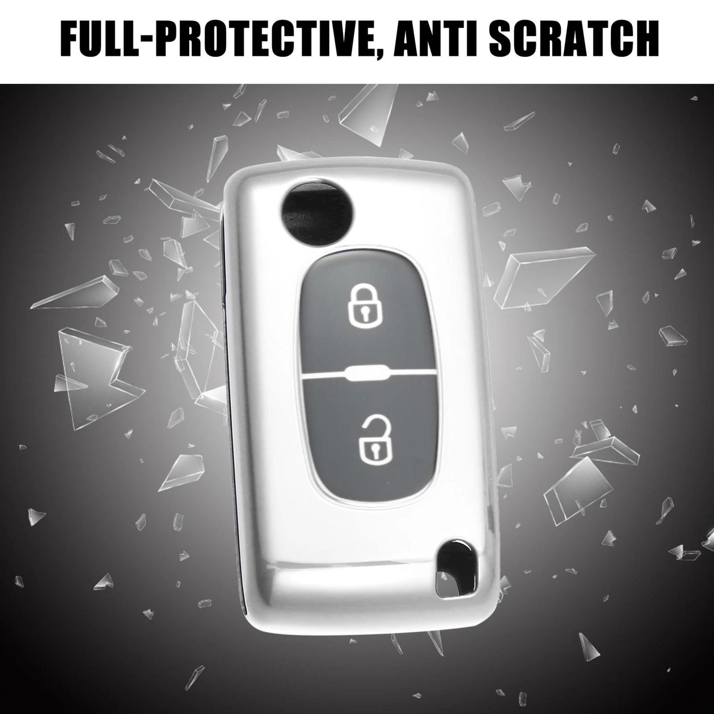 Silicone Key Fob Case Cover for Peugeot 207 307 308 407 (2006-2014)