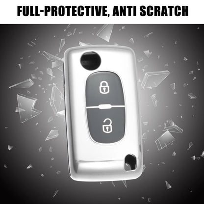 Silicone Key Fob Case Cover for Peugeot 207 307 308 407 (2006-2014)