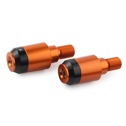 Orange CNC Handlebar Grips & Plug Ends for Yamaha XSR900 (2016-2023)
