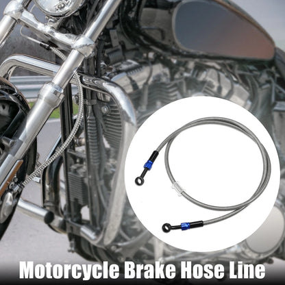 Brake Hose 120cm 90 Degree Motorcycle Braided Line Silver Tone for Motorcycle