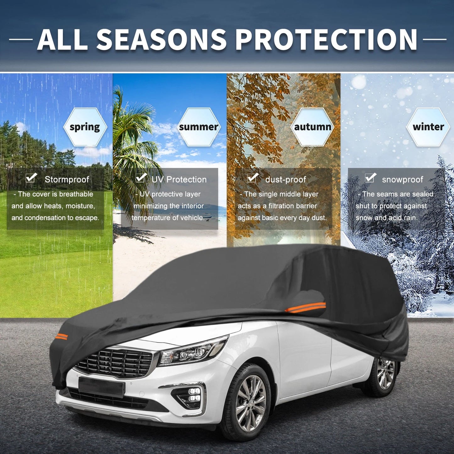 Waterproof Aluminum Film Car Cover for Kia Carnival (2020-2023)