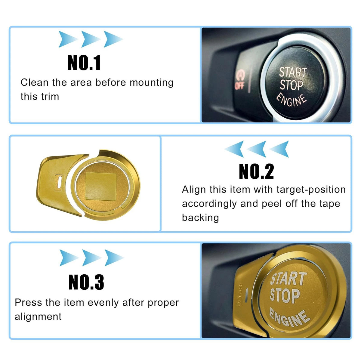 Start Stop Button Cover Sticker for BMW 2 3 3GT 4 5 6 X1 X3 X4 (2014-2023)