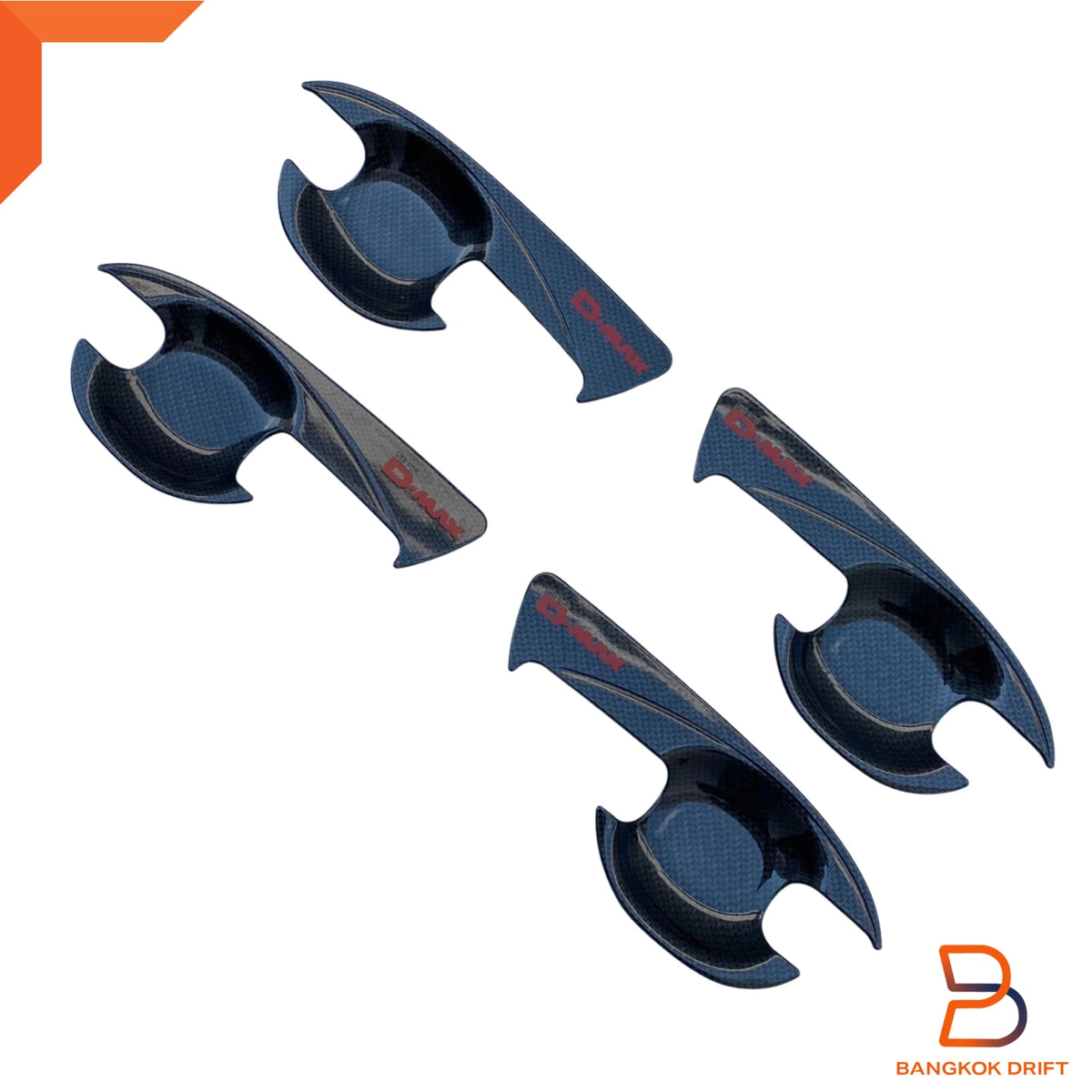 Black Carbon Fiber Door Handle Cover Trim for Isuzu D-Max (2012-2019)