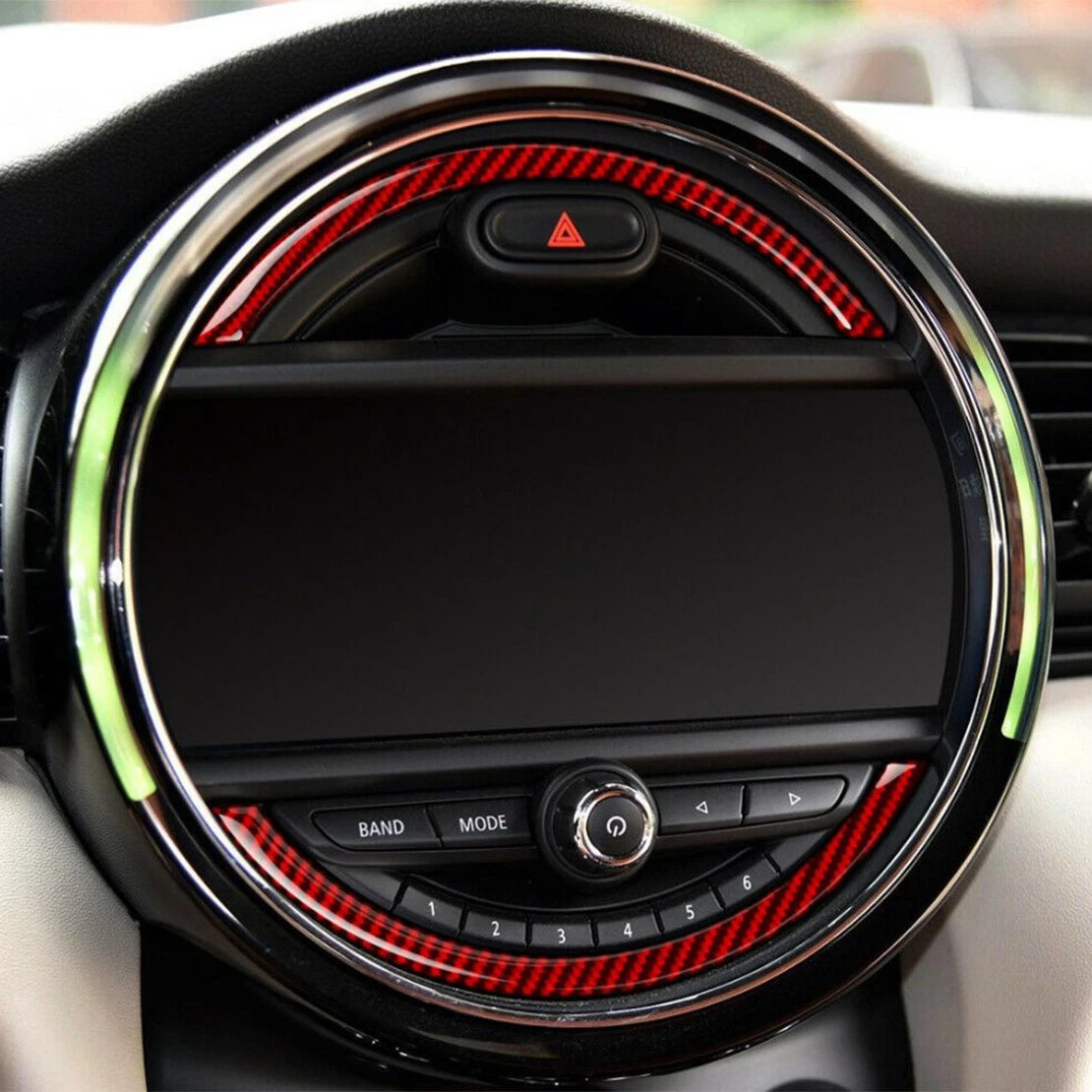 Carbon Fiber Console Navigation Panel Cover for Mini Cooper F55 F56 (2014-2023)
