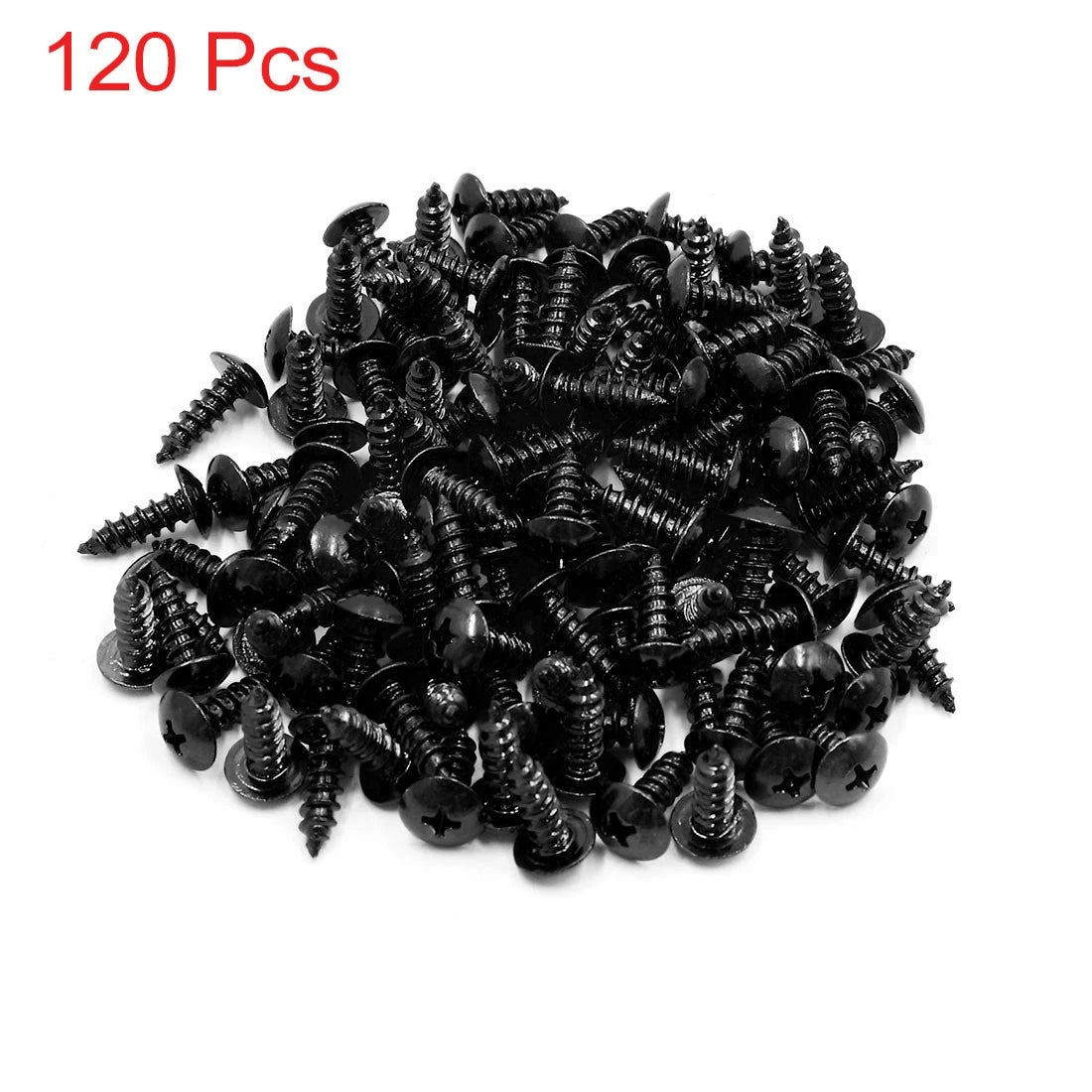 Bolt 120pcs Universal Black Round Cross Head Self-Tapping Screws for Motorcycle